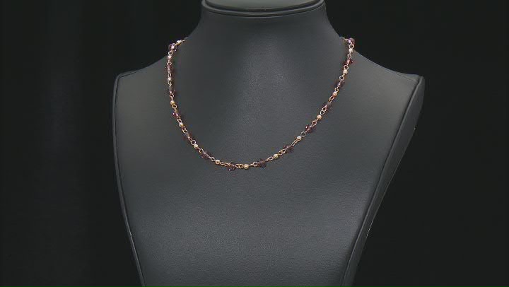 Burgundy Crystal Gold Tone 3 Piece Layered Necklace Video Thumbnail